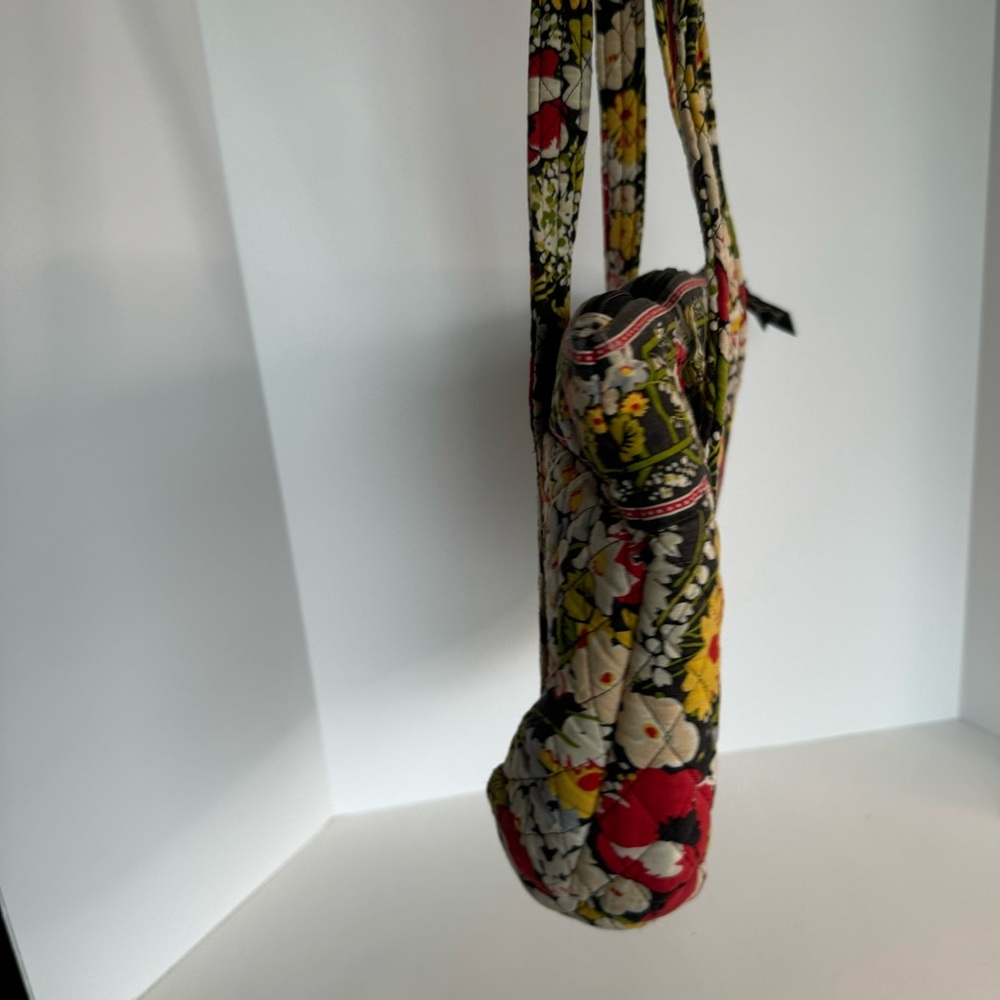 Vera Bradley Tote Bag Purse Red Yellow Floral Quilted - Picture 3 of 12